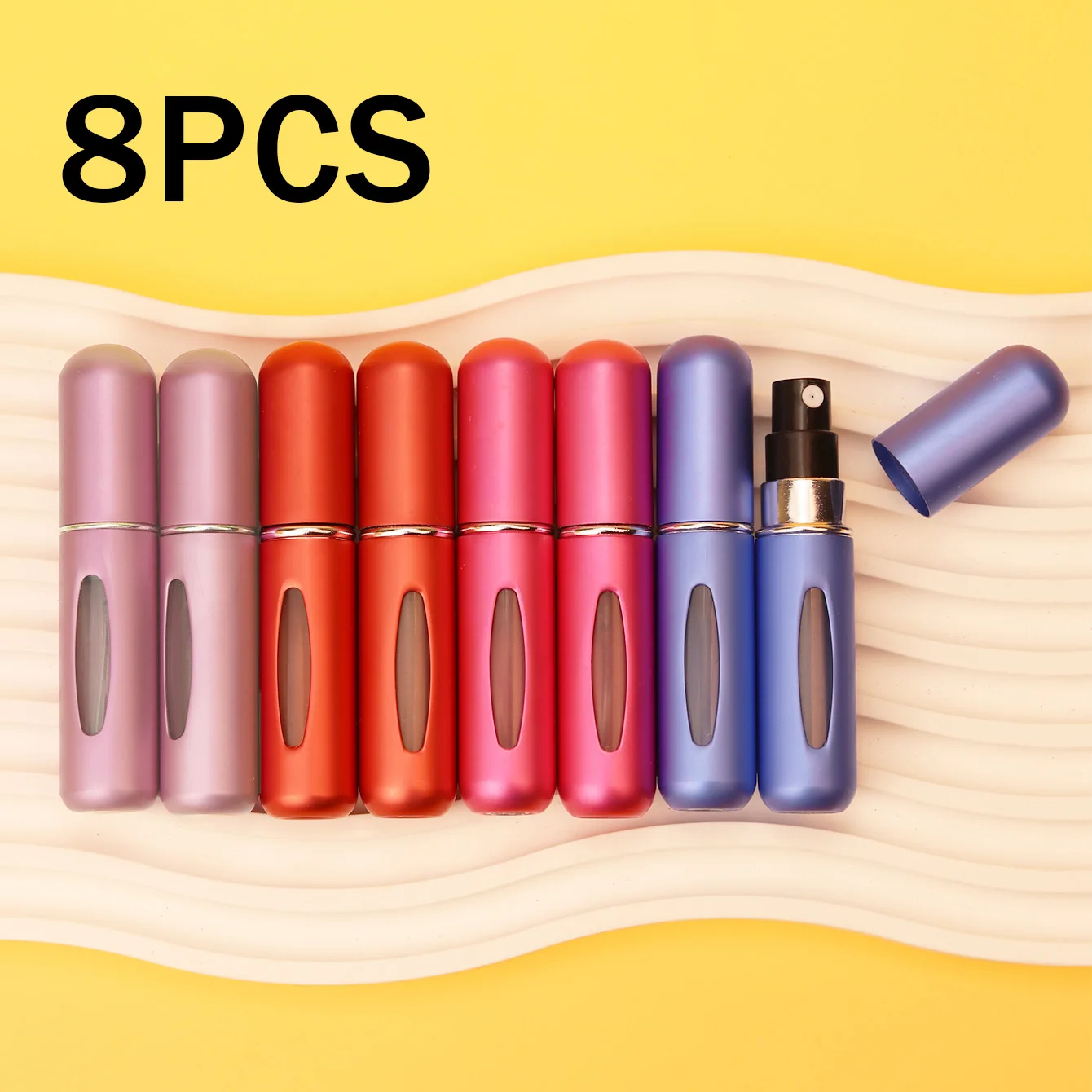 8Pcs Portable Refillable Perfume Bottle Dispenser, Bottom Filling, Self-Pumping, Reusable Spray Bottle, 5ml