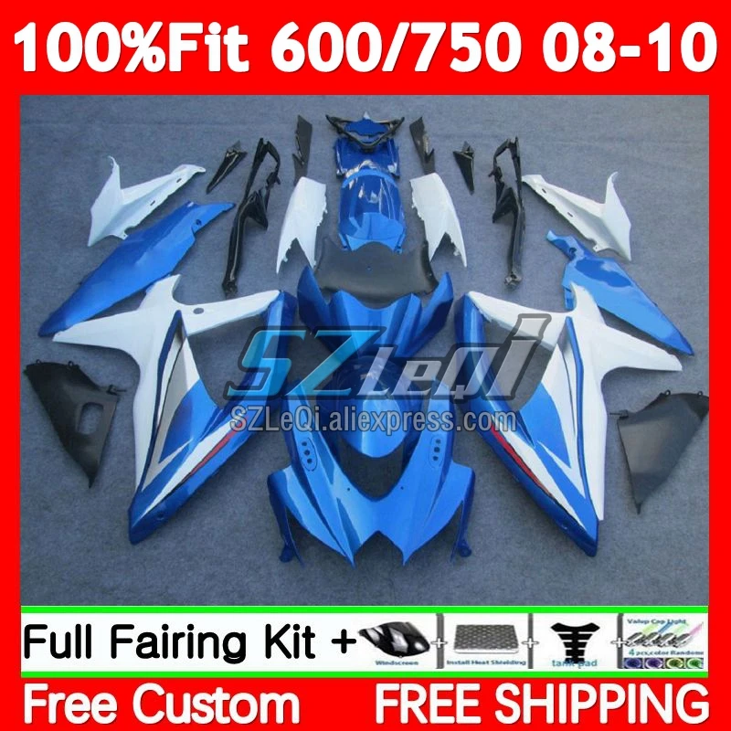 Injection For SUZUKI GSXR600 GSXR-600 K8 GSXR 600 750 CC 77No.35 GSXR750 08 09 10 GSXR-750 2008 2009 2010 Light blue Fairings