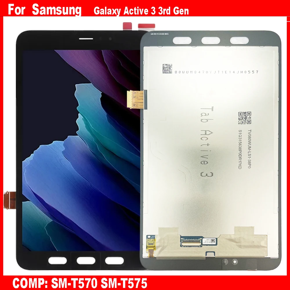 New For Samsung Galaxy Tab Active 3 3rd Gen T570 T575 SM-T570 SM-T575 LCD Display Touch Screen Digitizer Assembly Replacement