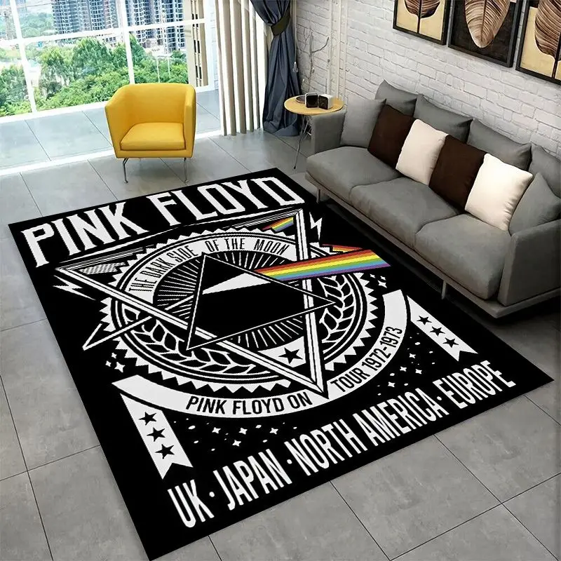 Music Pink F-Floyd Rock Band Non-Slip Area Rug for Living Room,Bedroom,Playroom,Soft Carpet Floor Mat Home Decor Rug  Room