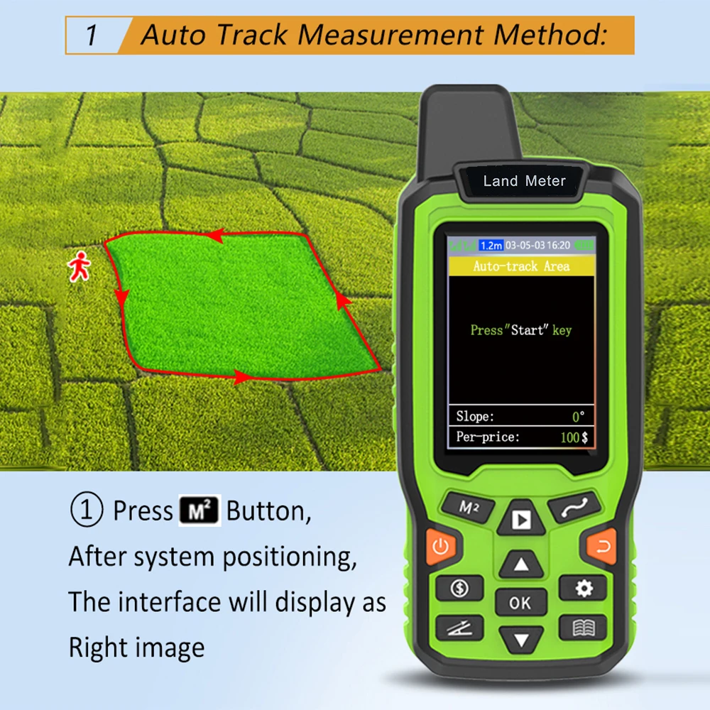 GPS/Plough Land Meter Handheld GPS Area meter Tester Land Measuring Instrument Plough Navigation Land Area Meter