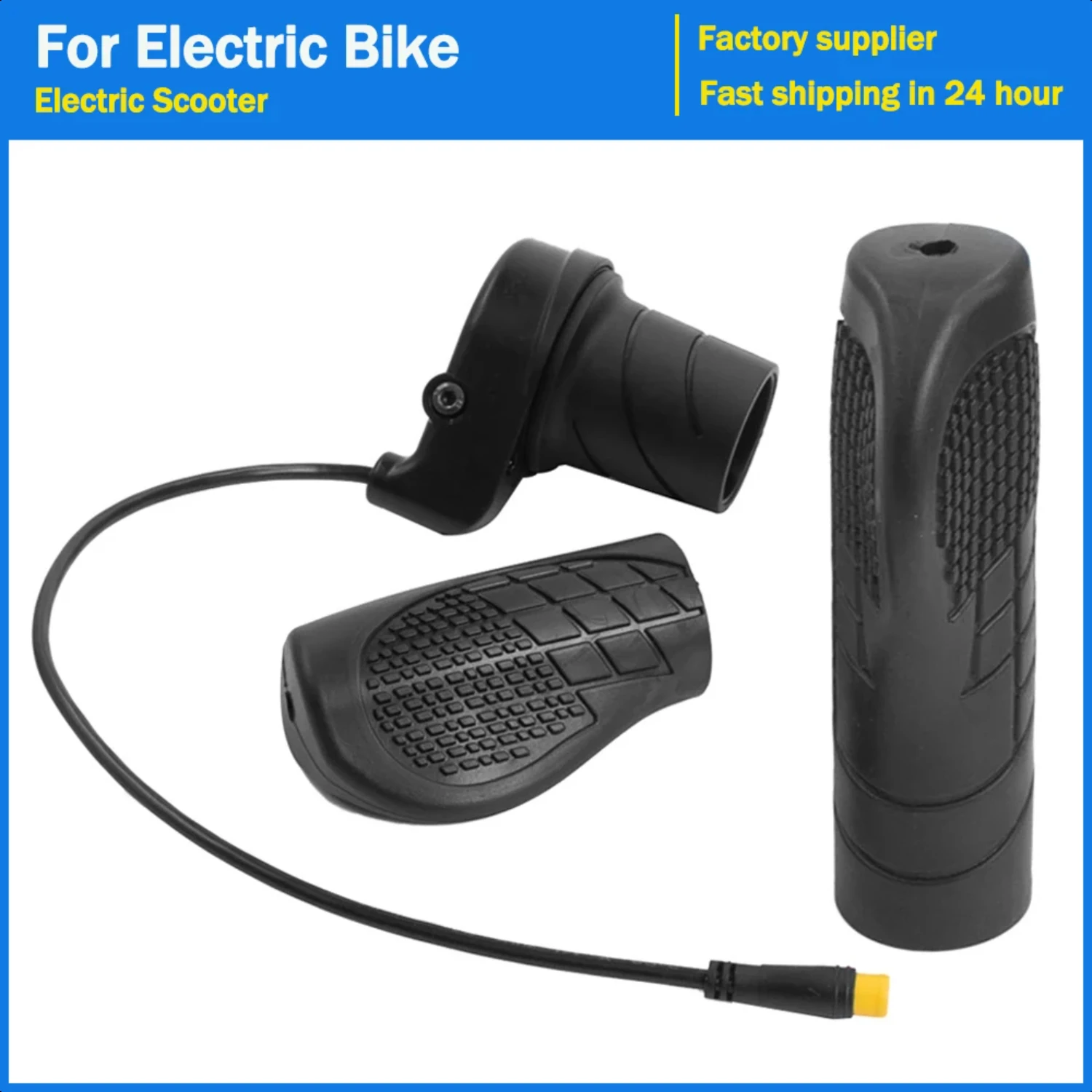 Waterproof Bike Side Half Twist Throttle 76X/FT-76X Right Hand Accelerator Handle Bicycle with 3pin WP Plug - Ergonomic and Conv