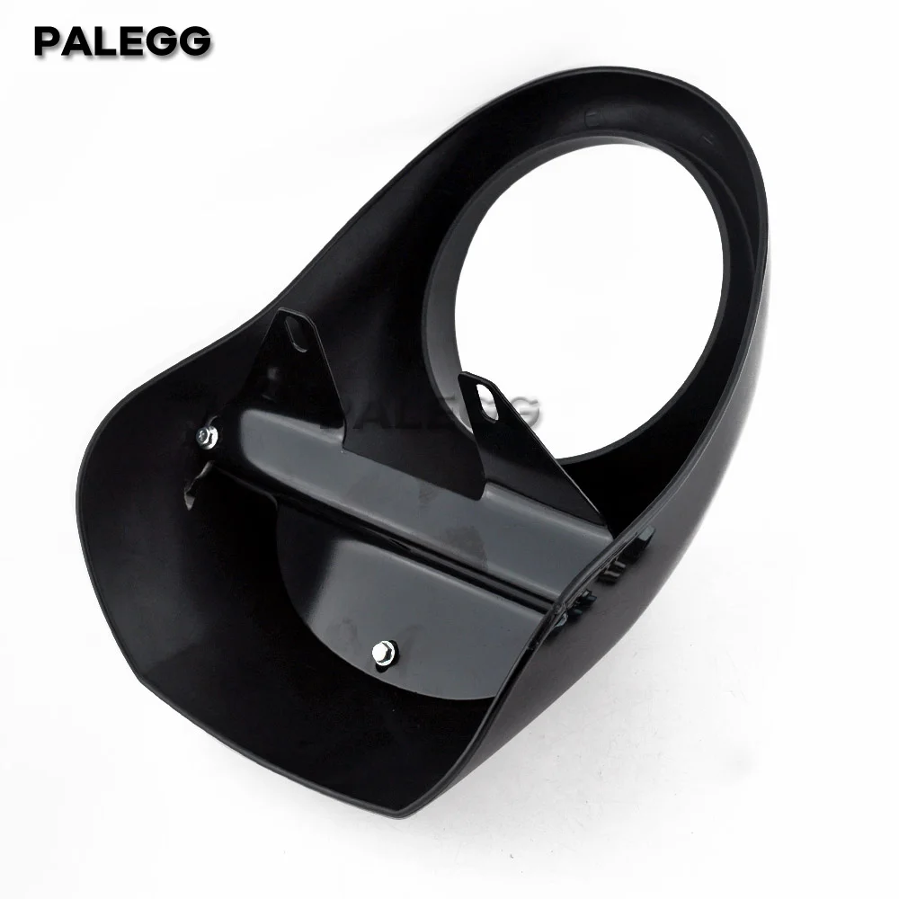 Motorcycle Black Headlight Grill Fairing Cover ABS Plastic Windshield For Harley 883 1200 Front Fork Mount Dyna Sportster XLCH