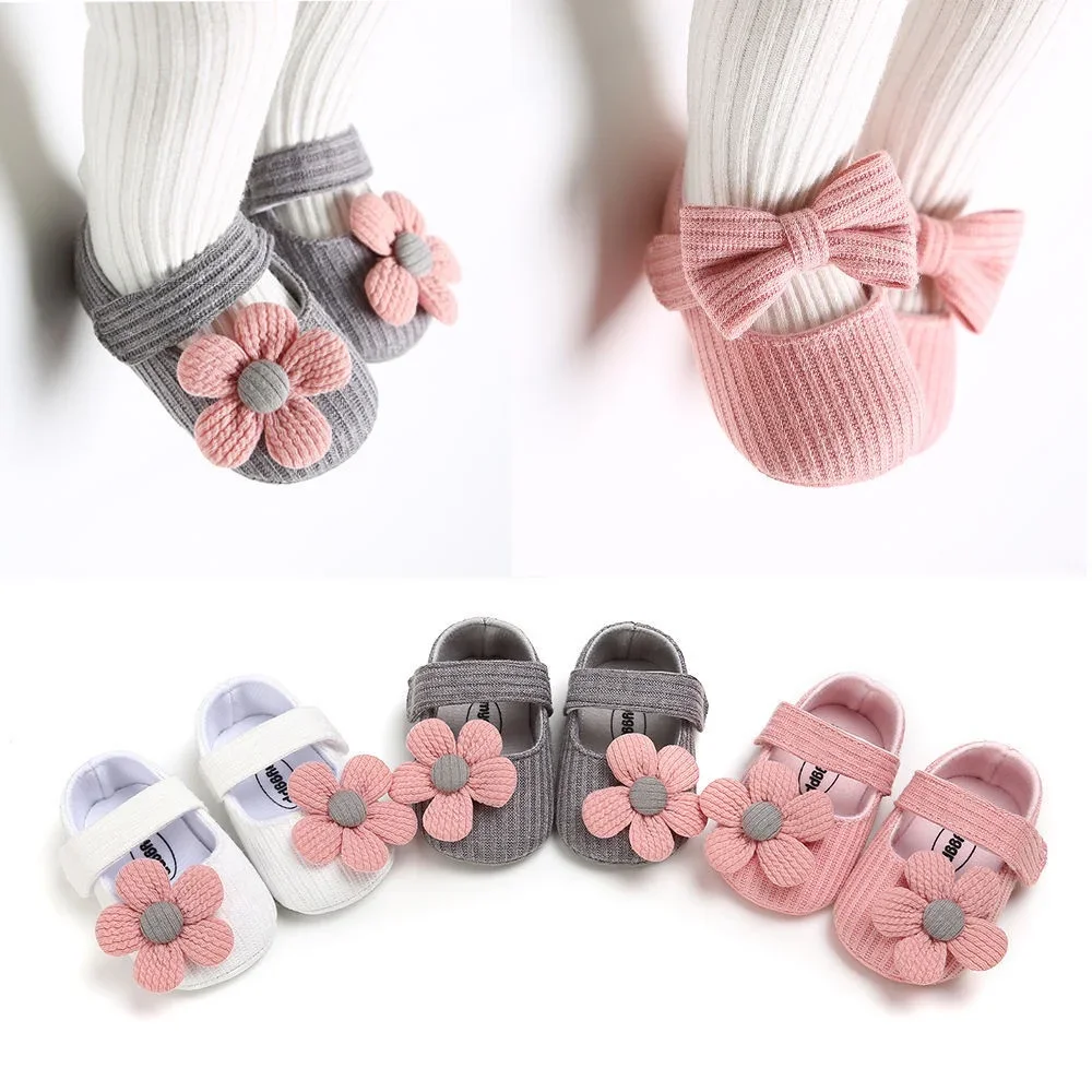 Baby Shoes Newborn Baby Girls Shoes Bow-knot Cute Non-slip Infant Toddler Soft Sole Princess Shoes Baby Shoes 0-18 Months