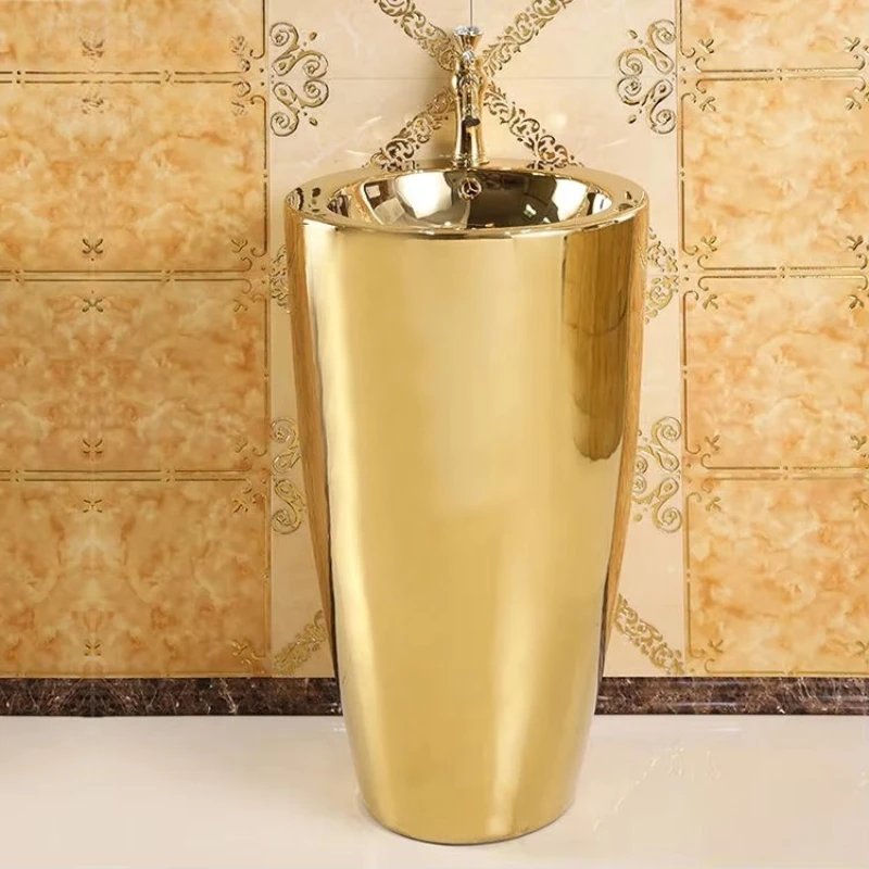 

Ceramic gold washbasin with base Bathroom gold base