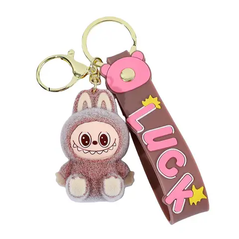자세히 둘러보기 귀여운 만화 인형 펜던트 키 체인 외부 이식 Fluff Pvc 장난감 자동차 키 체인 장식품 Kawaii 액세서리 선물 도매