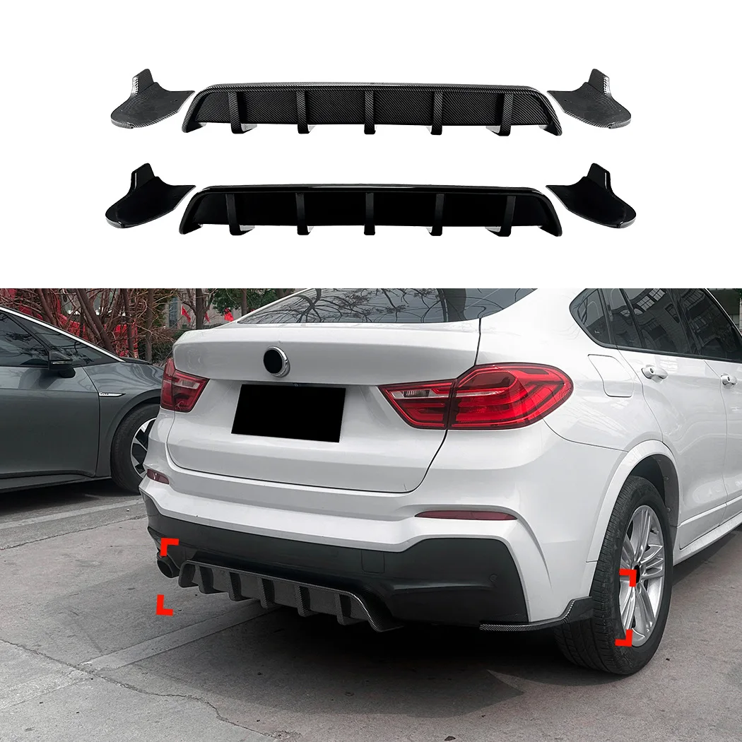 

For BMW X4 F26 M Sport 2014-2018 Rear Lip Spoiler Diffuser Corner Cover Gloss Black