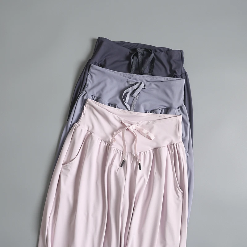 High Waist Women's Yoga Fitness Sports Pants Quick Dry Breathable Loose Fit Summer Outdoor Casual Long Trousers Running