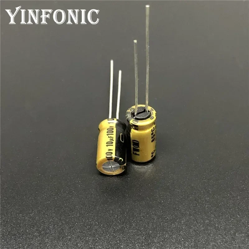10 unidades/100 unidades NICHICON 100V10uF Série FW 6.3x11mm Áudio HiFi 10uF/100V Capacitor eletrolítico de alumínio