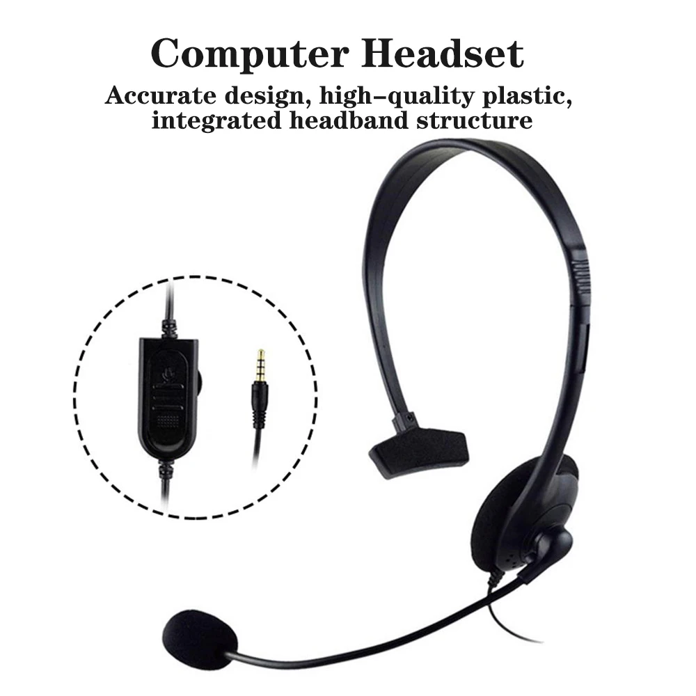 

Operator Headphones Head-mounted With Noise Canceling Microphone One-ear Telephone Clear Call Headphones Single-Sided Headset