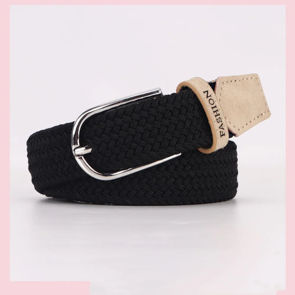 

Fashion Woven Canvas Belt Popular Denim Loose Belt Elastic Decorative Waistband Women