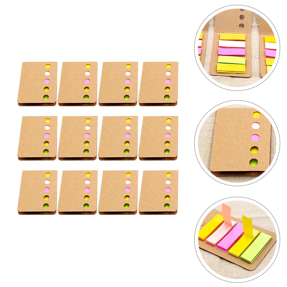 

12pcs Colorful Page Marker Sticky Tabs Writable Page Labels For Office Home School Use Memo Note Notepad