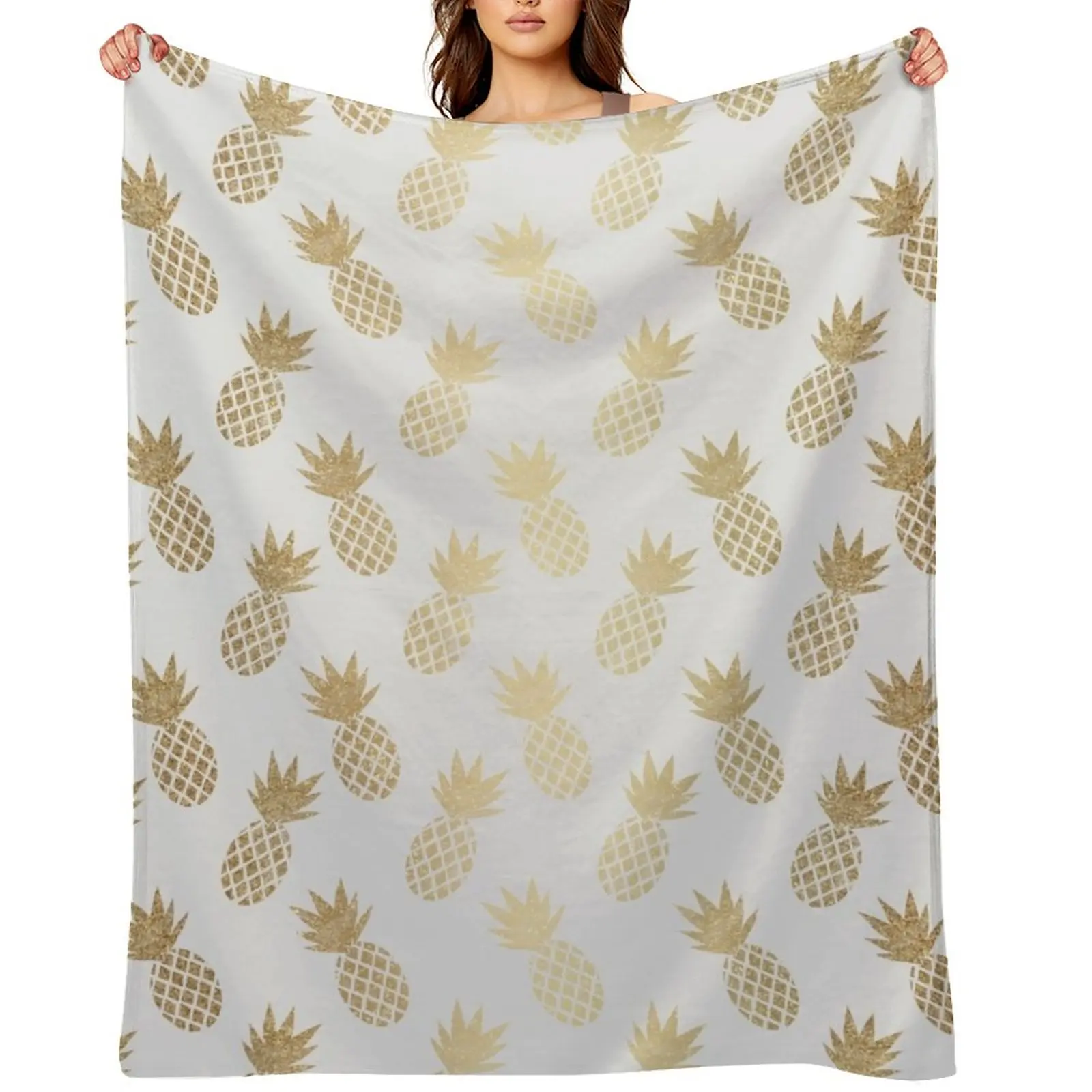 Gold Pineapple Pattern Throw Blanket Winter beds blankets ands Luxury St Tourist Blankets