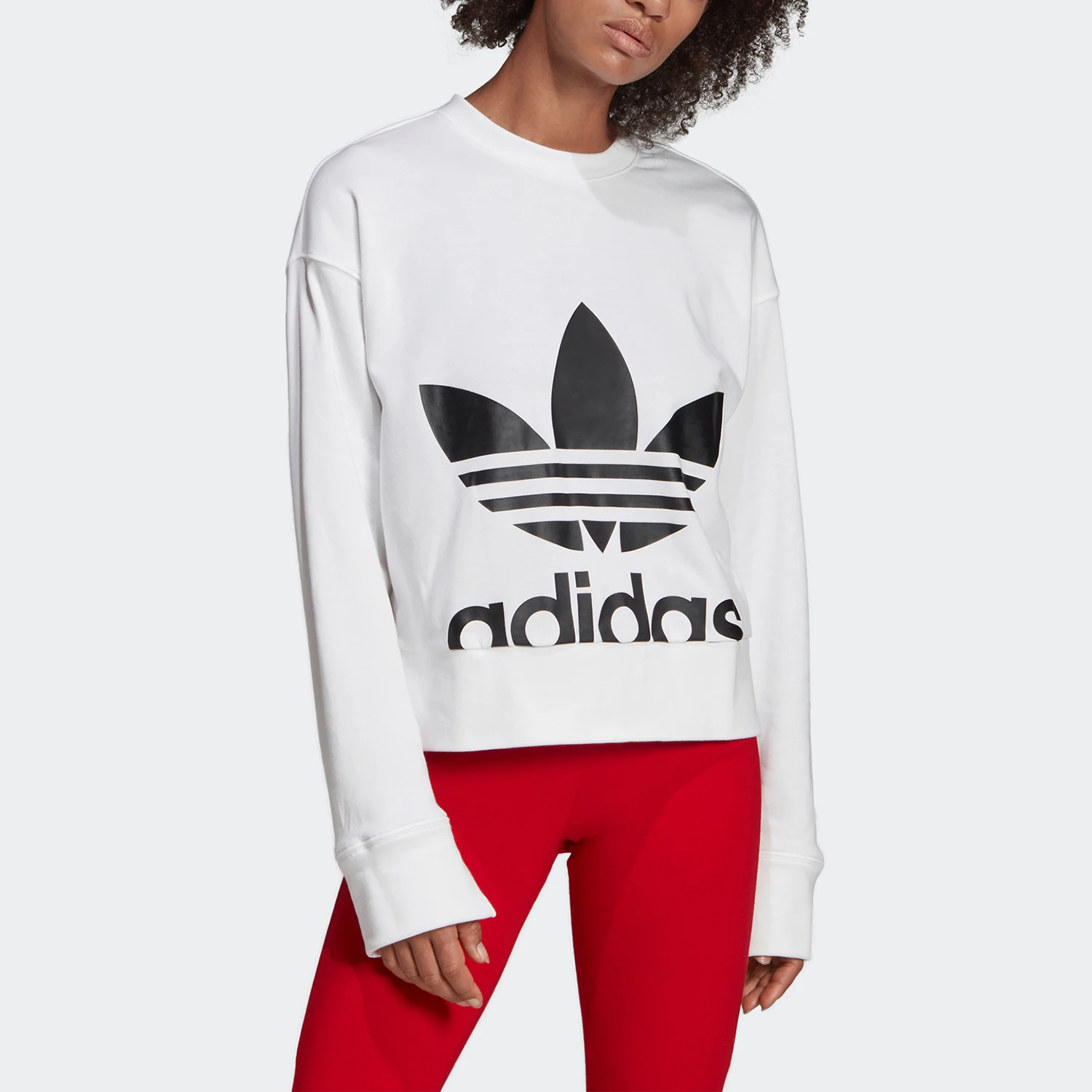 

Adidas genuine clover women's simple casual round neck pullover sweatshirt EC5777