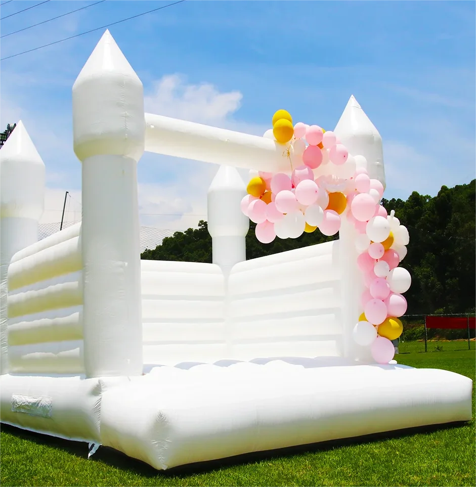 Wedding Inflatable Bouncer With Slide Jumping Castle Bounce House White Bouncy Castle With Ball Pit For Sale