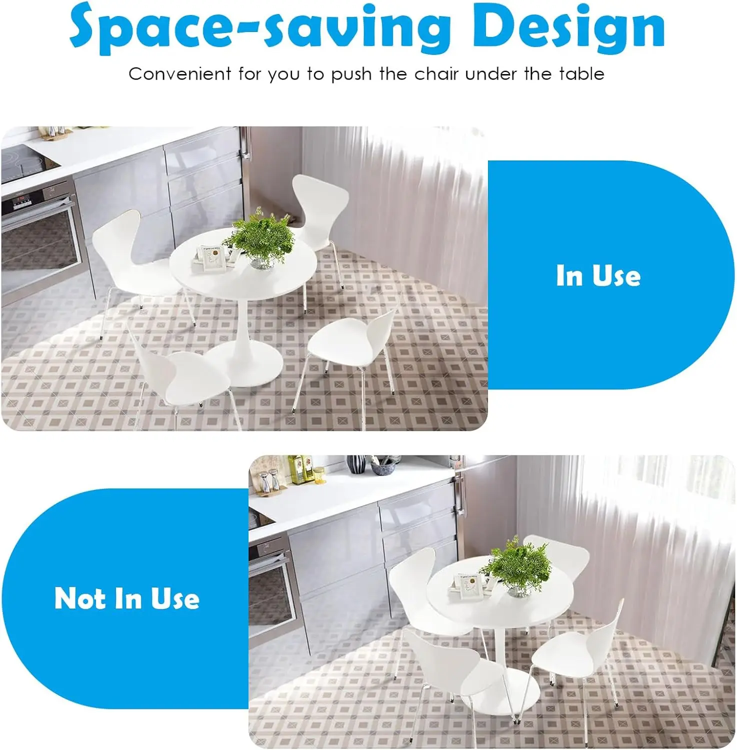 Small Tulip Table, 31.5 Inch Round Dining Table For 2-4 Person With Pedestal Base For Kitchen, Round Bistro Table, Mid Century