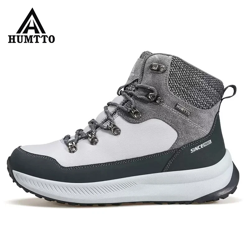 

HUMTTO Mens Waterproof Hiking Shoes Winter Snow Boots Leather Mens Work Boots Sports Outdoor Mountain BootsTrekking Sneakers