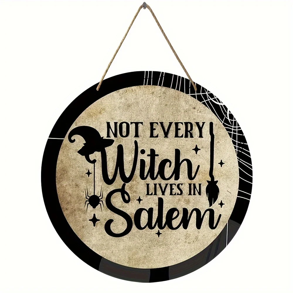 

Salem Witch Acrylic Sign-Unique Halloween&Autumn Decor For Home,Office,Garden,Cafe,Bedroom,Restaurant,Bar,Wall,Door,Window Decor