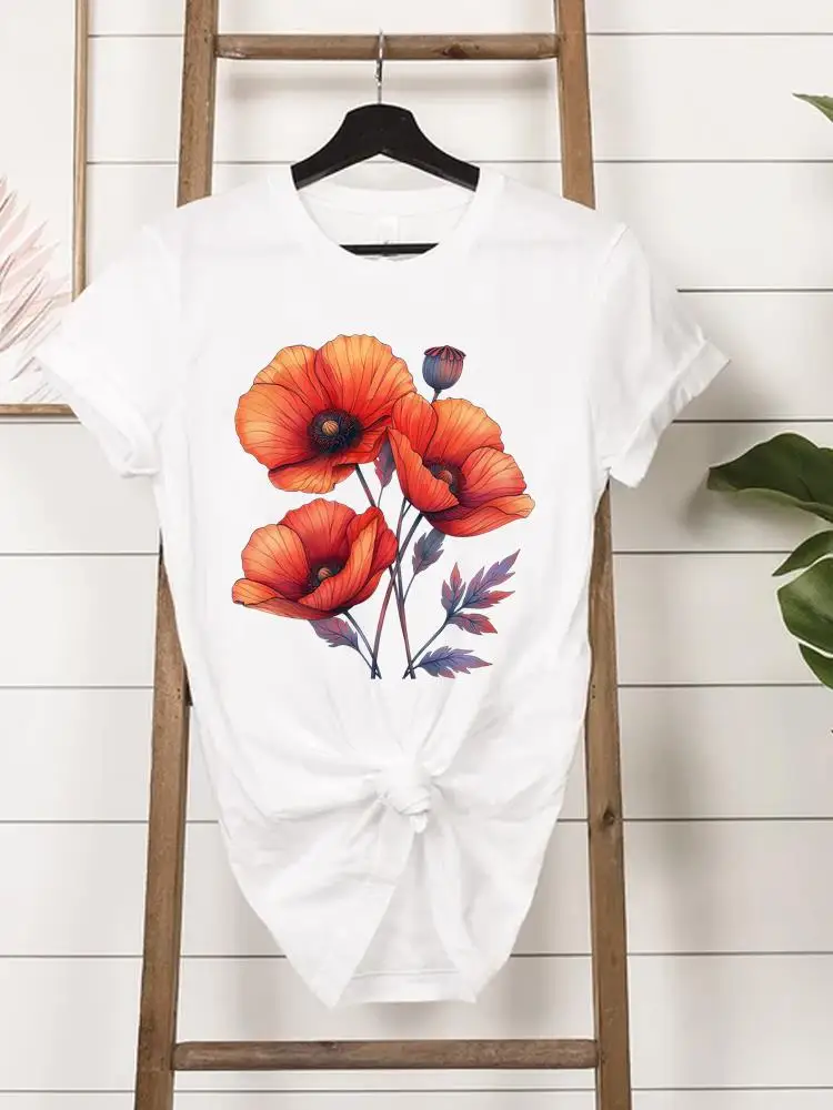 Watercolor Trend Cute Women T Clothes Casual Ladies Printed Fashion Female Clothing Top Tee Short Sleeve O-neck Printing T-shirt image 6