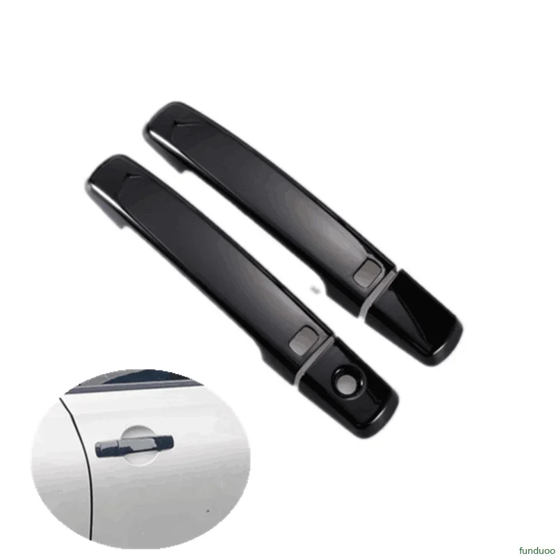 Glossy Black Chrome Car Door Handle Cover Trim Sticker Car Styling Accessories For Nissan Pathfinder R51 2005-2012 FUNDUOO