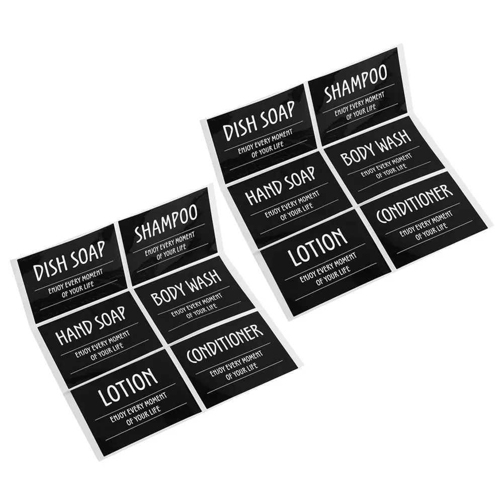 

2 Sets Waterproof Toiletries Labels Bathroom Stickers Self-Adhesive Laundry Room Stick On Bottle Body Wash for Organization