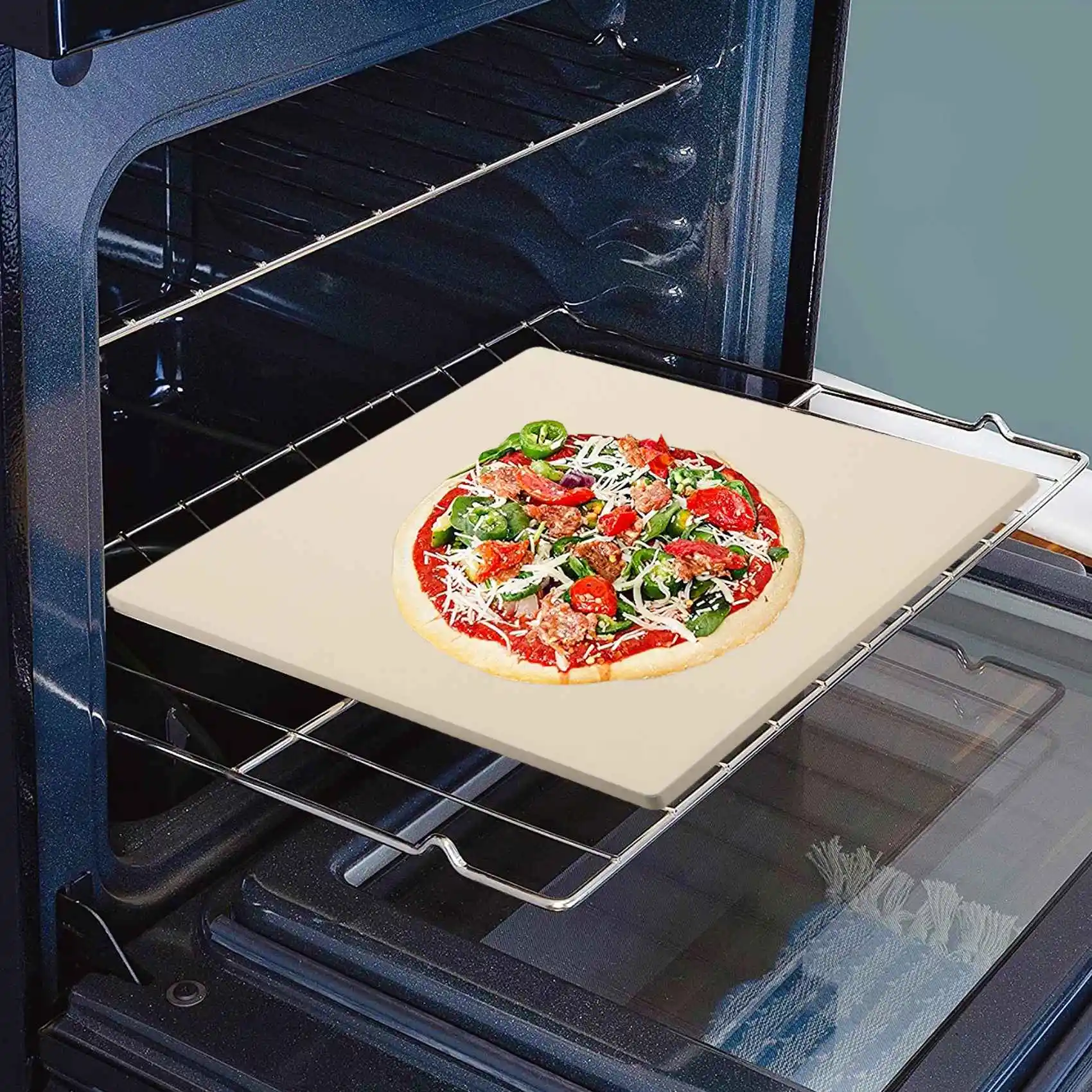 Pizzasteen voor koken Bakken Grillen Extra dikke pizzagereedschap voor oven en barbecue Grill Bakvormen Broodbakje Keuken Bakin Rich