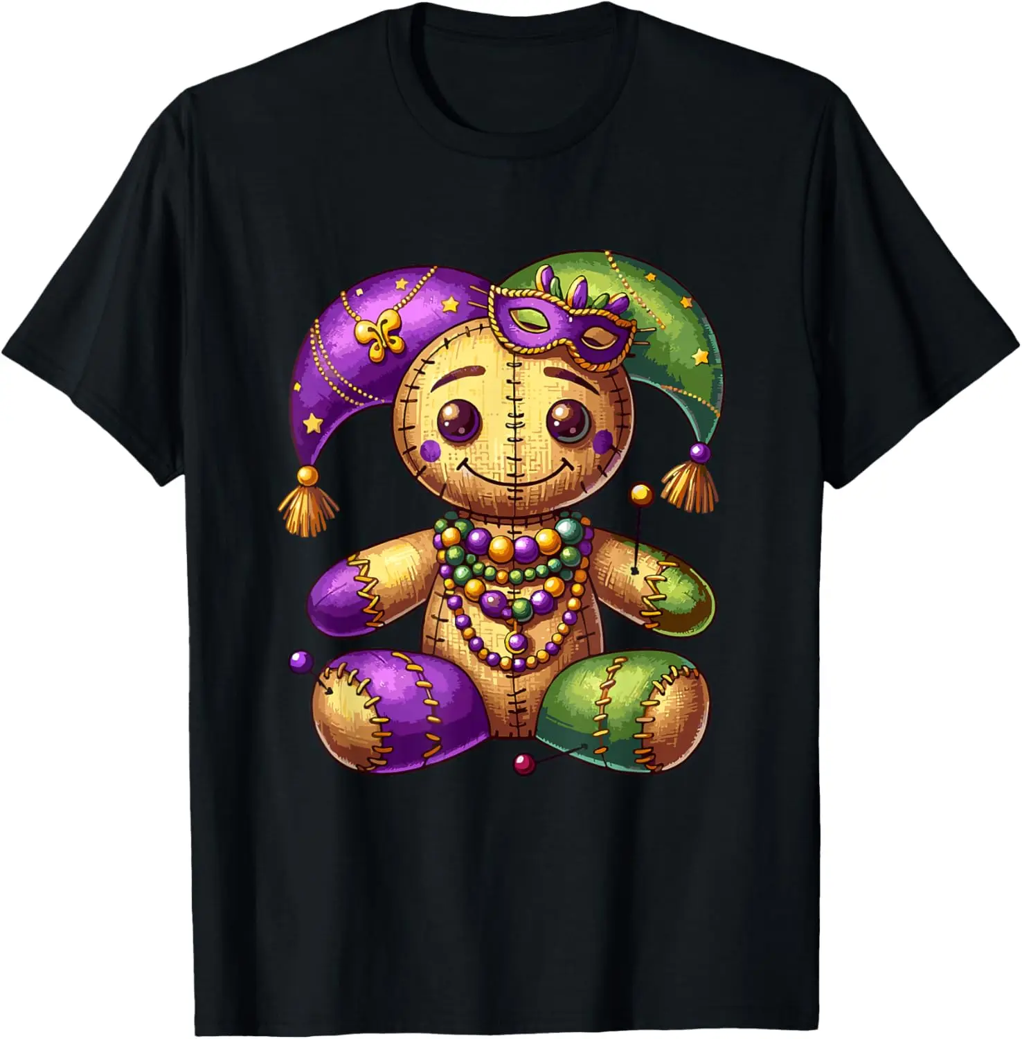 Mardi Gras Witch Doctor Goth Costume Men Women Voodoo Doll T-Shirt