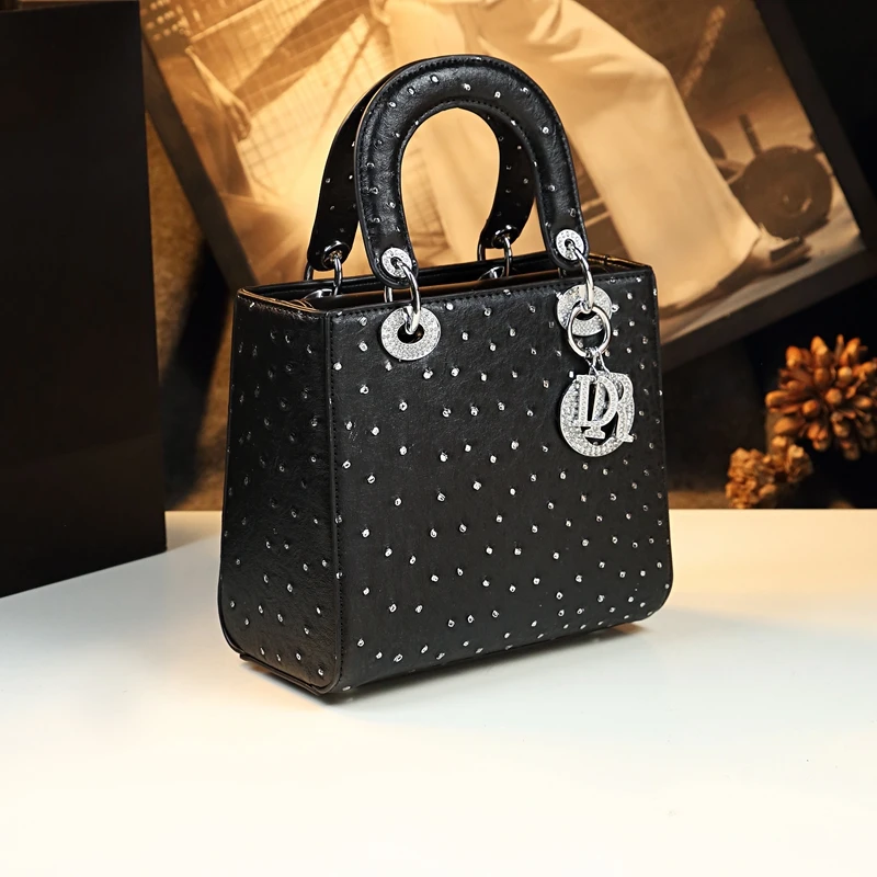 

Leather Lady Bag 2025 New Sle Lightweight Single oulder Ostrich Pattern Handbag Ele High End Crossbody Bag