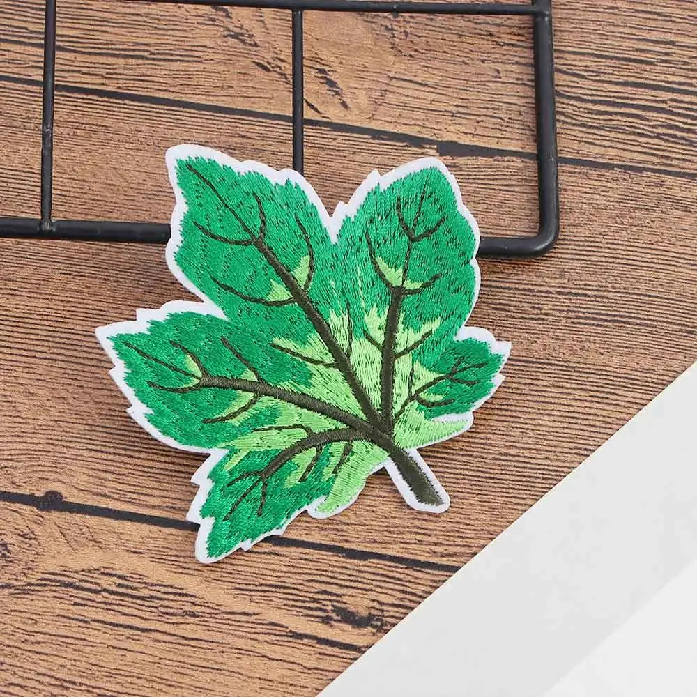 Unique Pattern Decorative Stickers Fashion Soft DIY Cloth Stickers Maple Leaf Sticker Patch Stickers Embroidery Stickers