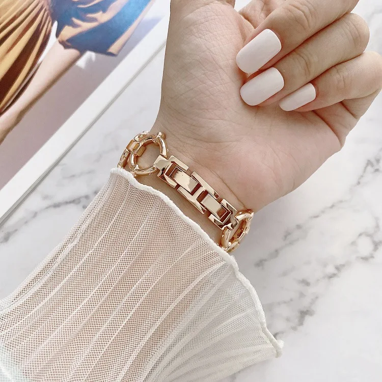 Ремешок металлический для Apple watch, люксовый браслет для iwatch 987654321SE Ultra2 40 41 42 44 45 49 мм, для мужчин и женщин