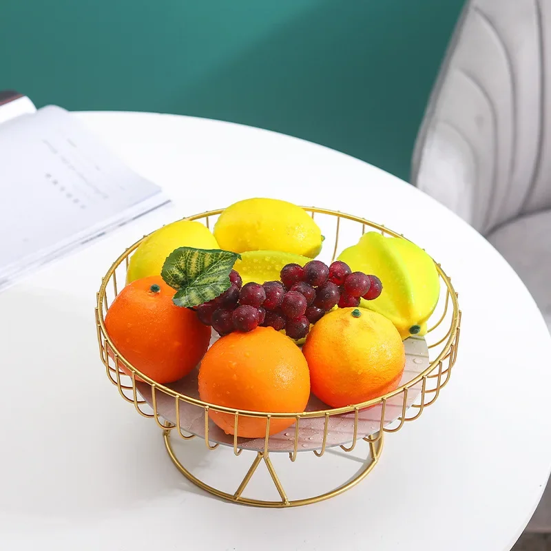 European Luxury Iron Fruit Cake Tray Creative Living Room Home Fruit Basket Snacks Dried Fruit Dessert Stand Snack Tray