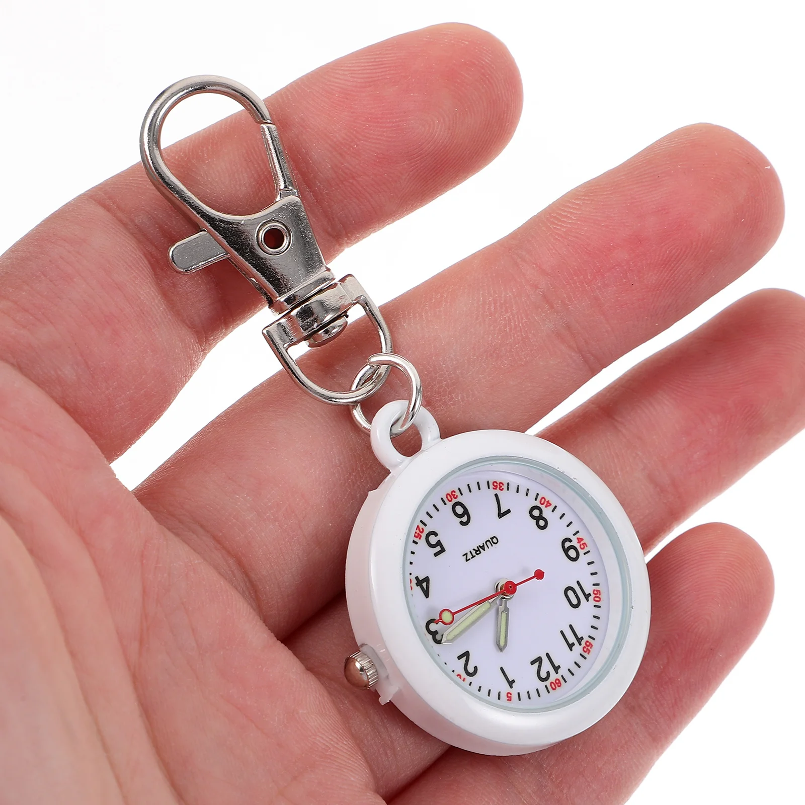 Orologio da medico con clip con display trasparente Orologio da infermiera accessorio alla moda durevole in acciaio inossidabile e silicone