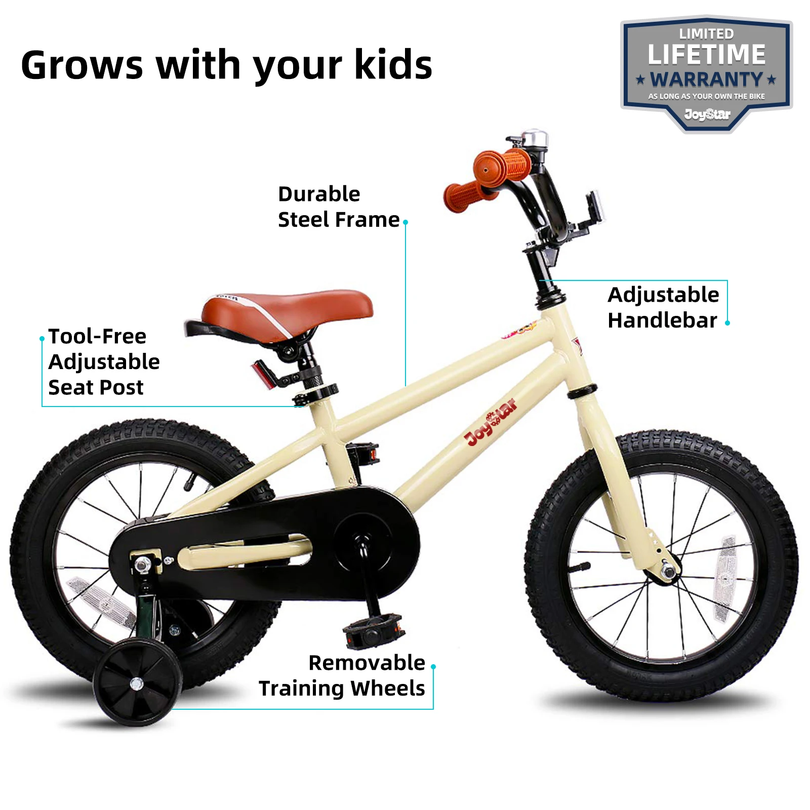 JOYSTAR Kids Bike for 2-12 Years Old Boys and Girls, 12-20 Inch BMX Kids Bike with Training Wheels, Kids and Toddlers Kids Bike