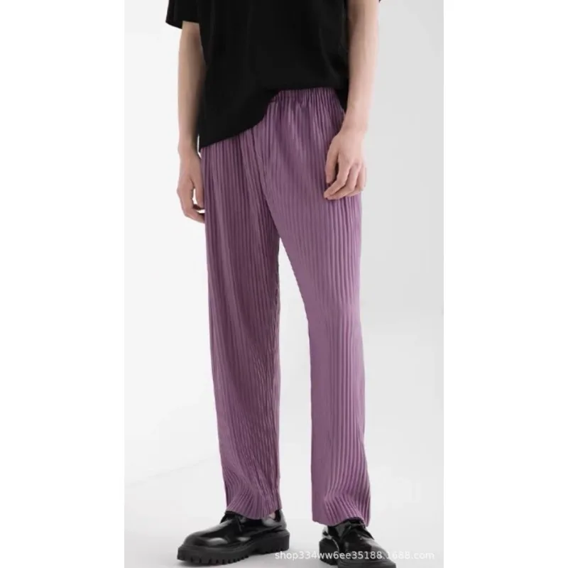 三宅プリーツパンツ男性日本オリジナルカジュアルパンツ男性日本のストリート男性ファッションズボンだぶだぶのパンツ野生のズボン