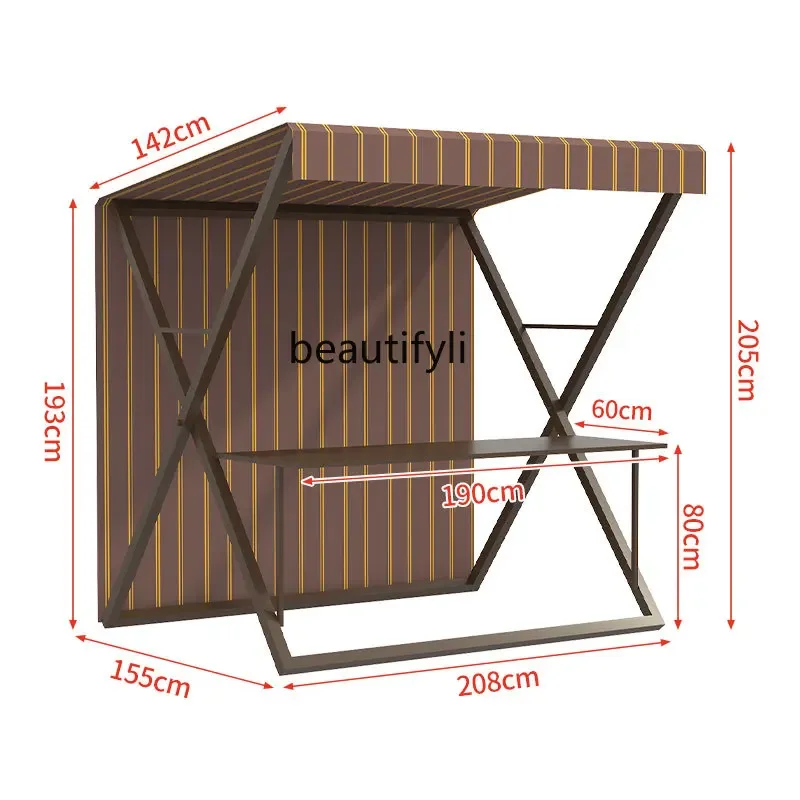 LHY26 ss s8617 السوق الليلي الحديد العتيقة كشك الجرف ذات المناظر الطبيعية الخلابة بقعة النشاط كشك الرف الإبداعية العتيقة نمط بيع الرف #5