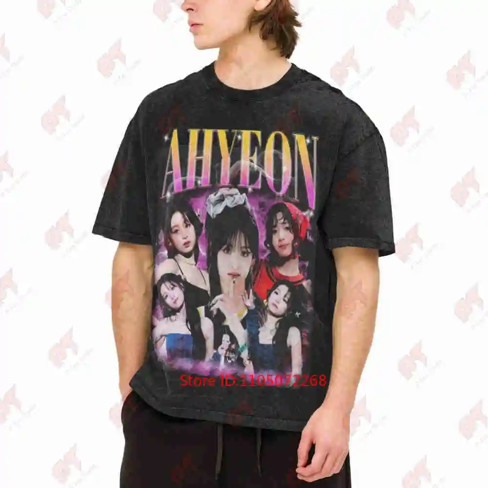 Ahyeon Baby Monster Kpop Vintage Washed Tee Pure Cotton T-Shirt