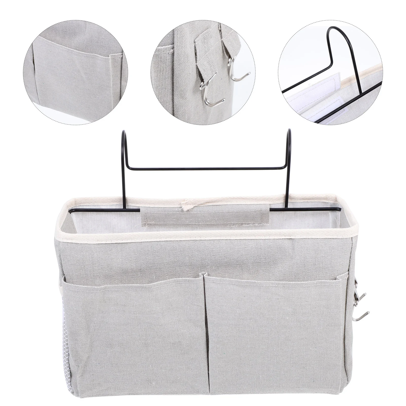 

Storage Bag Bedside Fabric Hanging Basket Child Twin Floor Frame Dormitory Pouch Polyester Sundries Glasses Organizer