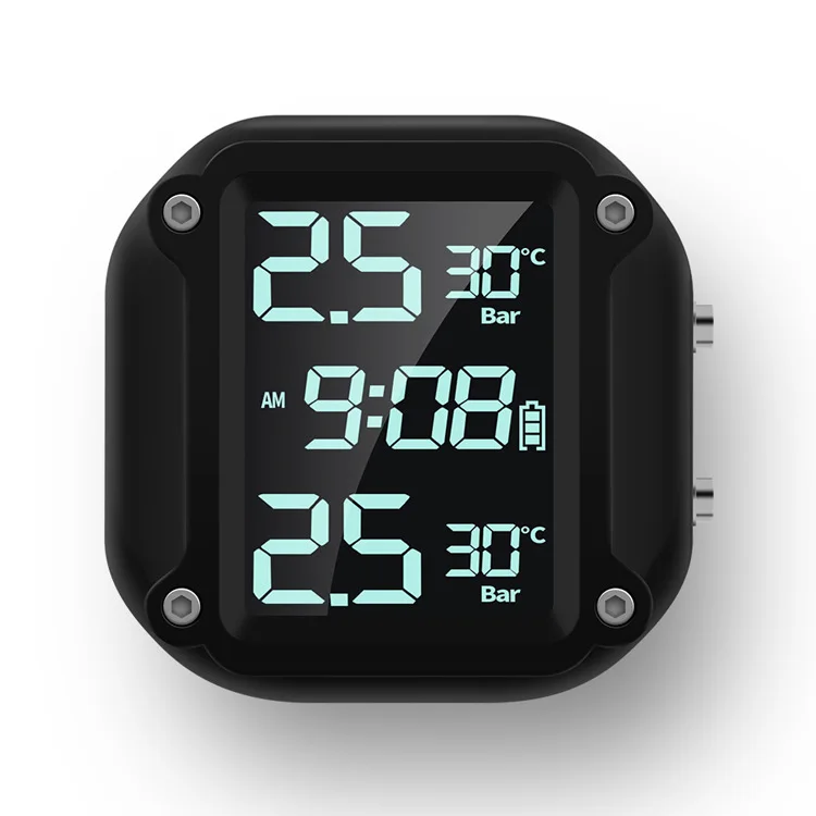 Motorcycle tire pressure monitor 2-wheel electric vehicle tire pressure monitoring wireless digital display external tire