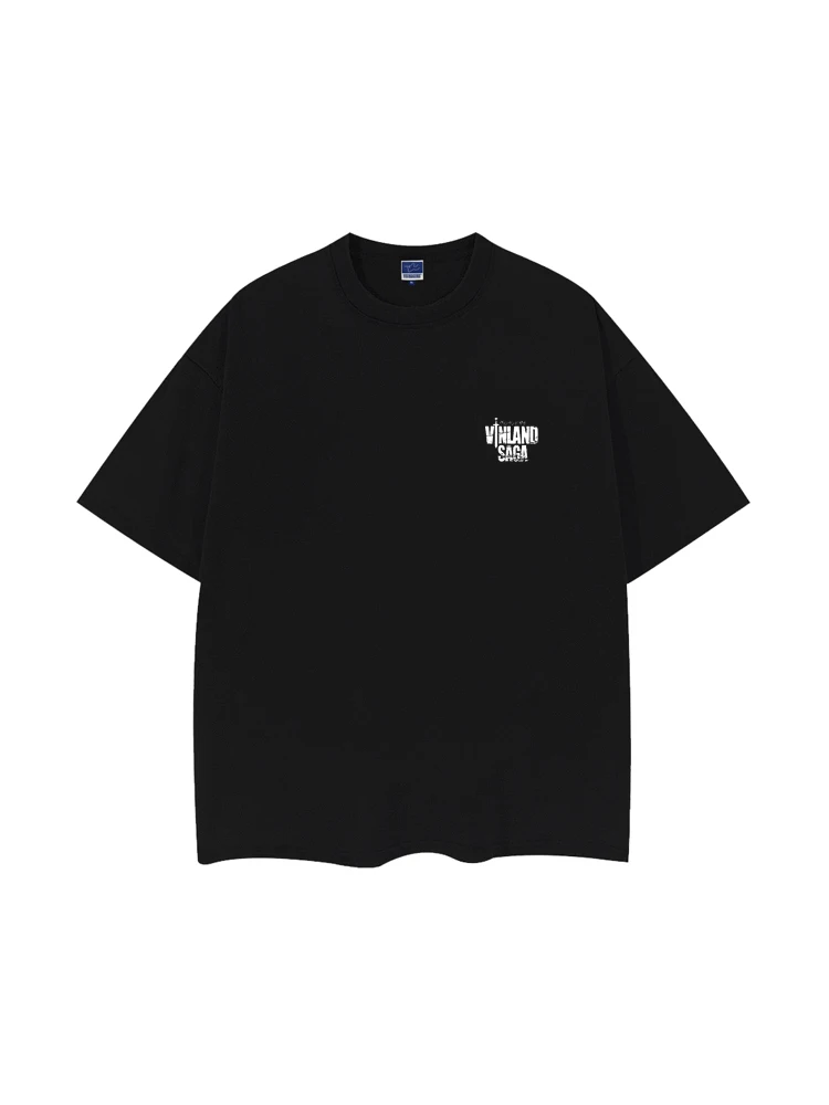 2025 الشتاء والخريف كامل الوقت فينلاند ساغا تي شيرتات قصيرة الاكمام الثقيلة القطن الخالص مطبوعة فضفاضة خمر النمط الأمريكي للجنسين #3