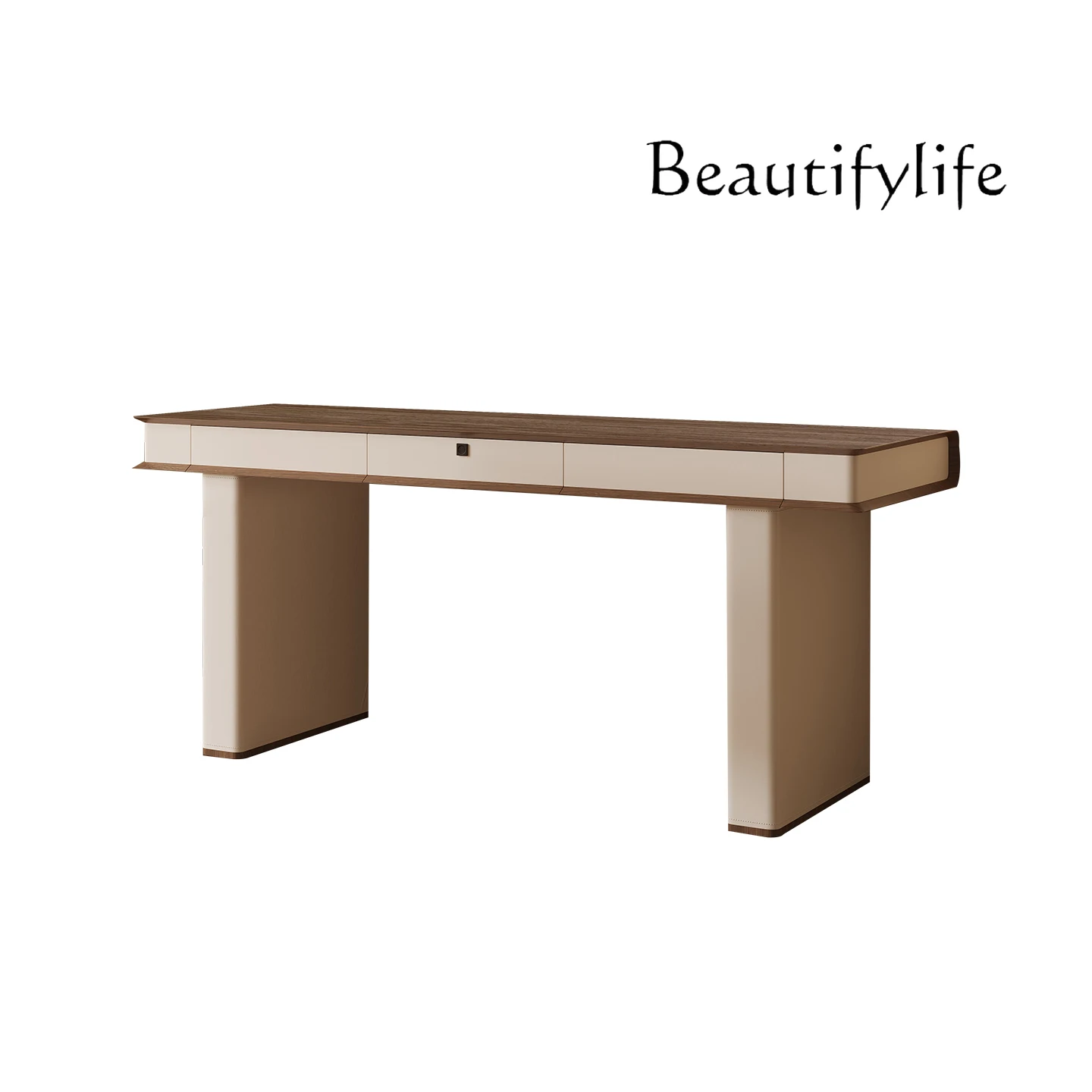 Home study desk designer high-end Italian minimalist desk solid wood light luxury modern minimalist computer desk