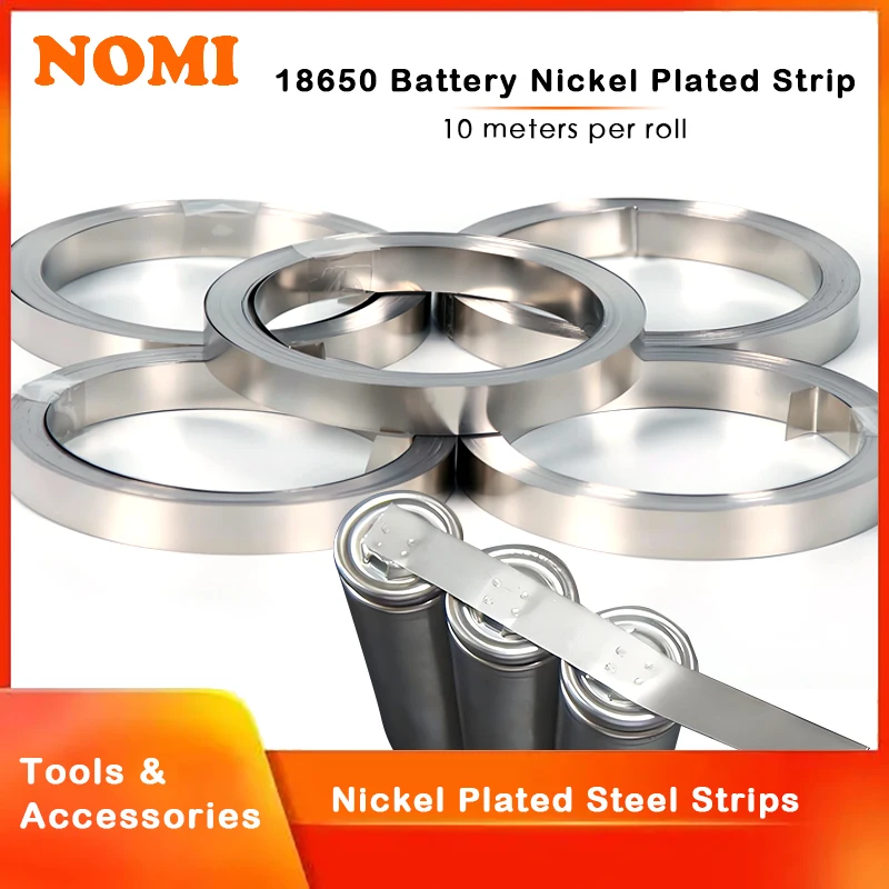 

10 Meters 18650 Li-ion Battery Nickel Sheet Plate Nickel Plated Steel Belt Strip Connector Spot Welding Machine Battery Welders