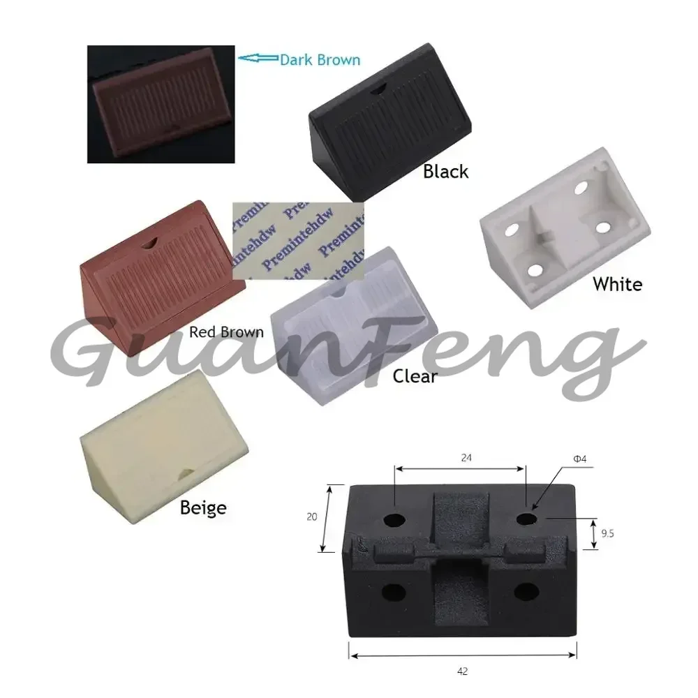 100Pcs Plastic 90 Degree Corner Brackets with Decorative Covers, Furniture Cabinet Wardrobe Hardware