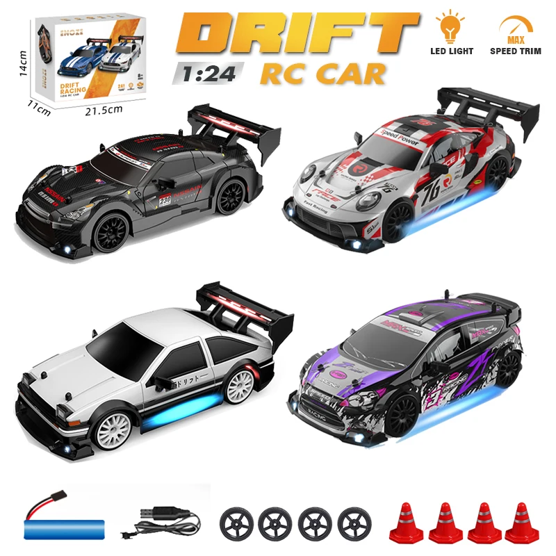 RC Drift Racing AE86 1/24 4WD 30KM/h High Speed Light 2.4G Radio Controlled Car Model Race Toy Boy