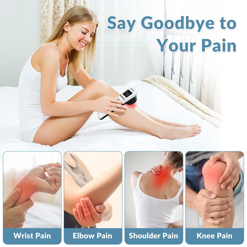 Luz Lllt láser fría de 660mW para tendinitis y tratamiento de espalda, fisioterapia y rehabilitación con diodos 4x808nm 16x650nm