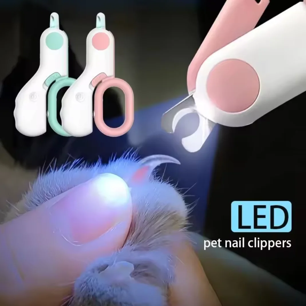 Luz led gato cão cortador de unhas profissional pet garra trimmer com bloqueio segurança filhote de cachorro gatinho animais cuidados aliciamento ferramenta ki