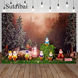 Snow White Princess Background Decor Kids Girl Birthday Party Backdrop Seven Dwarfs Baby Shower Room Photo Banner Poster