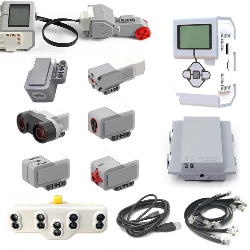 NEW EV3 Ultrasonic Color Gyro Sensor Battery Large Servo Motor Compatible 45544 45560 Building Block Educational Bricks Toy Gift