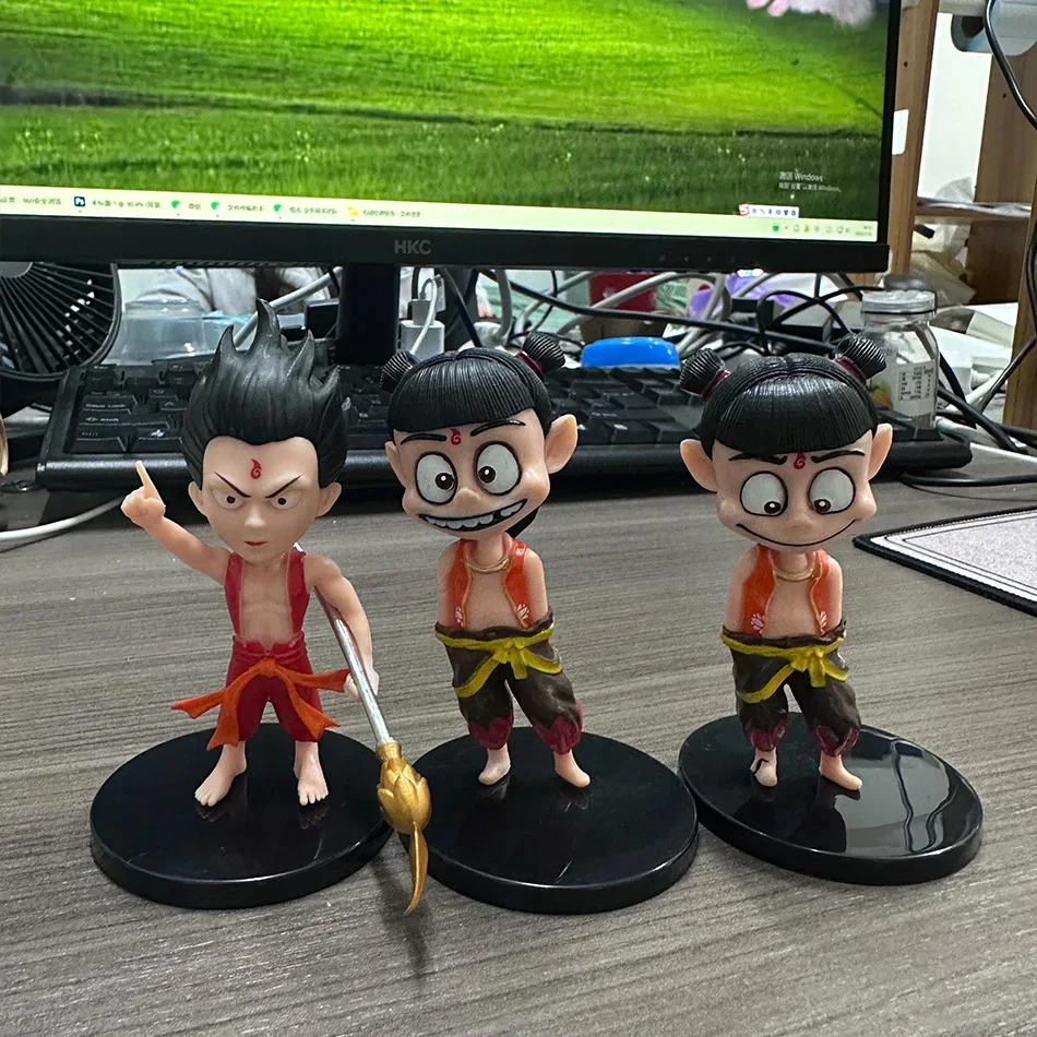 Offre spéciale Anime Nezha naissance du démon enfant Ne Zha Aobing dessin animé figurines modèle ornements enfants cadeaux d'anniversaire personnalisés
