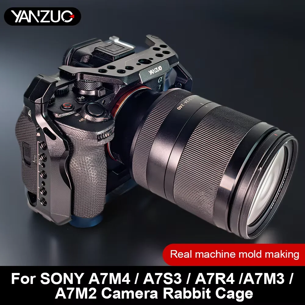 YANZUO A7M4 Camera Protection Frame Shooting Stabilizer Cage with 1/4 Locating Hole for SONY A7M4 A7M3 A7R3 A7R5 A7M2 A7R2