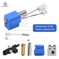 For Sidewinder X1/X2 Genius Hotend Kit Thermistor Heat Tube Heater Block Bimetal Throat Volcano Nozzle Idler Arm Set